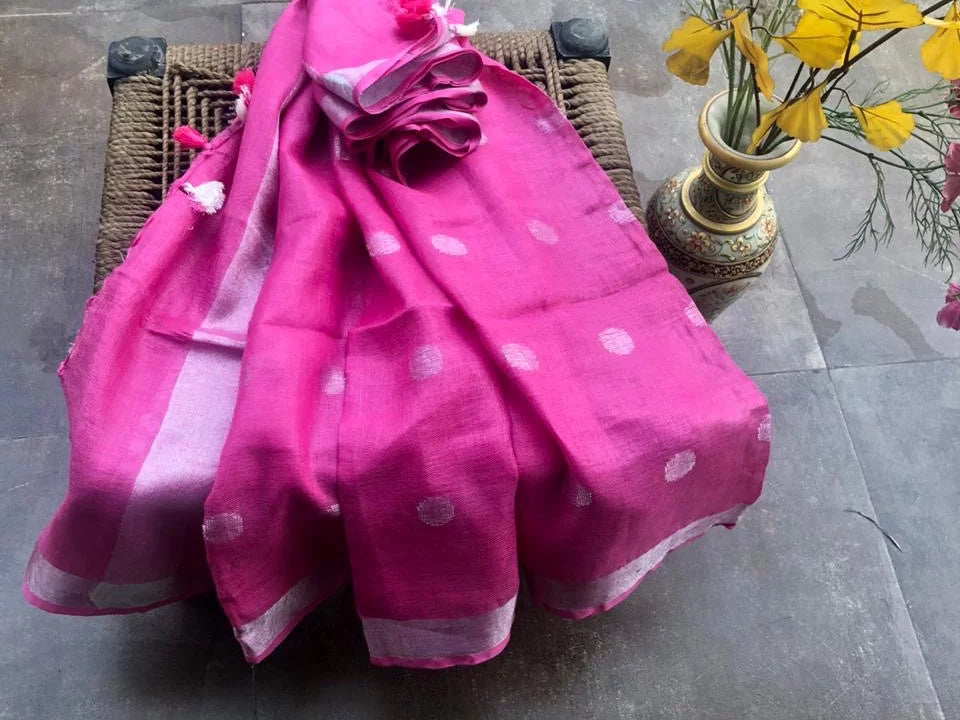 Hot Pink Linen Dupatta